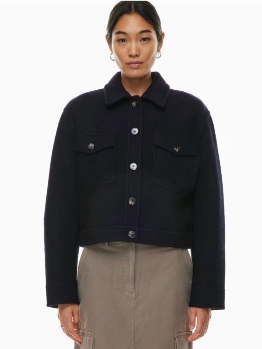 Wilfred Free Black Cropped Ganna Shirt Jacket